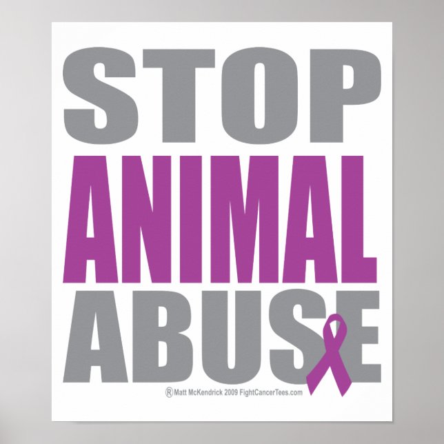 Póster Detener el abuso animal (Frente)
