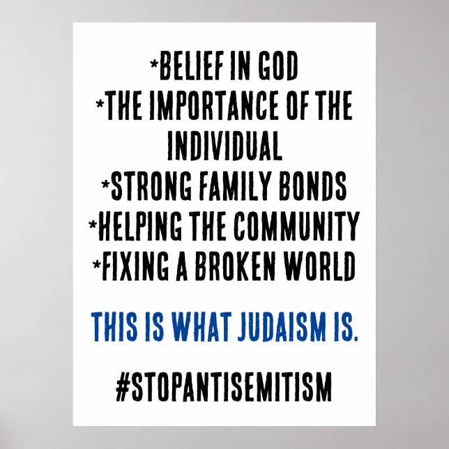 Póster Detener el Antisemitismo Qué es Realmente el Judaí (Frente)