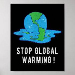 Póster Detener el calentamiento global del cambio climáti