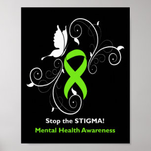 Póster Detener El Estigma - Conciencia Sobre La Salud Men
