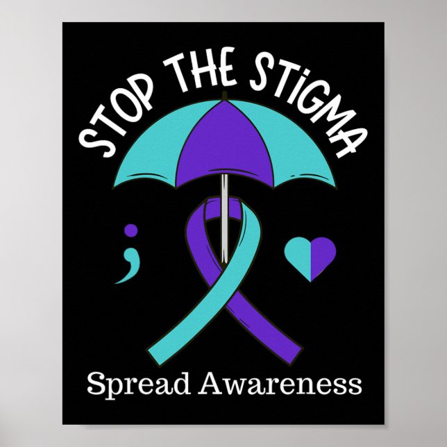 Póster Detener El Estigma Propaga Sem Del Mes De Concienc (Frente)
