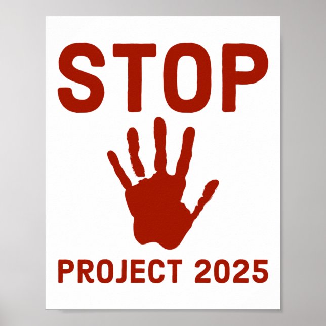 Póster Detener el proyecto 2025 Horror Design with Handpr (Frente)