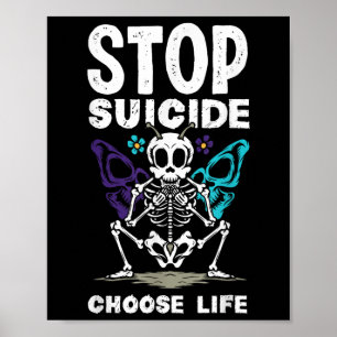 Póster Detener el suicidio elegir la conciencia sobre el