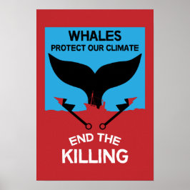 Póster Detener la caza de ballenas | Protección Marina Pr