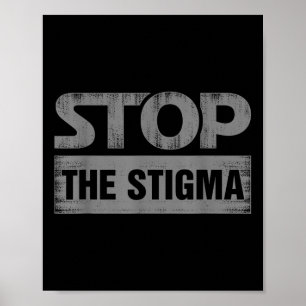 Póster Detener la conciencia sobre el estigma de la salud