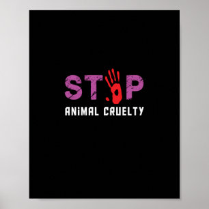 Póster detener la crueldad con los animales