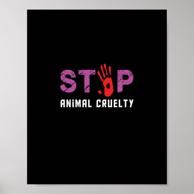 Póster detener la crueldad con los animales (Frente)
