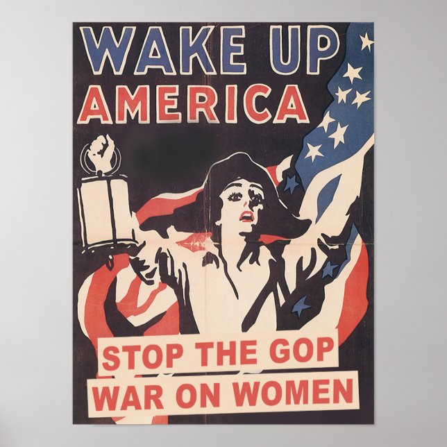 Póster Detener la guerra del GOP contra las mujeres (Frente)