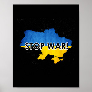 Póster Detener la guerra en Ucrania Apoyar a los ucranian