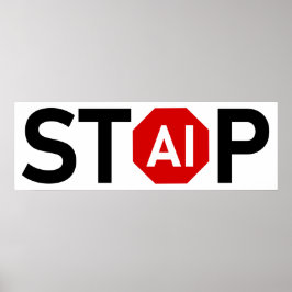 Póster Detener la inteligencia artificial