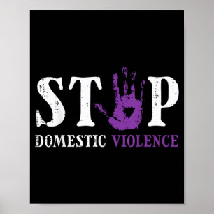 Póster Detener la Mano de Apoyo de Conciencia de Violenci