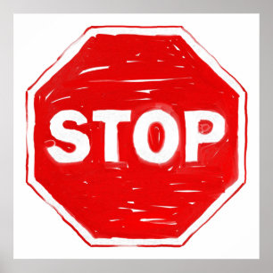 Póster Detener Rótulo