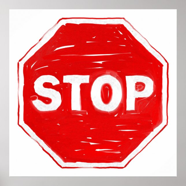 Póster Detener Rótulo (Frente)