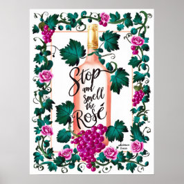 Póster Detener y oler al Personalizado Rosé Wine Lover