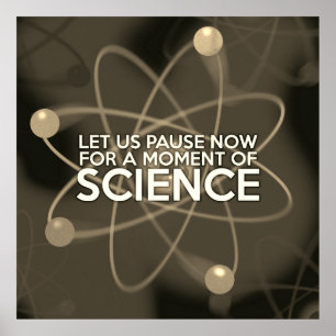 Póster DETENGÁMONOS AHORA POR UN MOMENTO DE CIENCIA Vinta