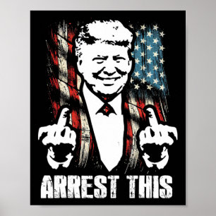 Póster Detengan a este Trump divertido dedo medio EE. UU.