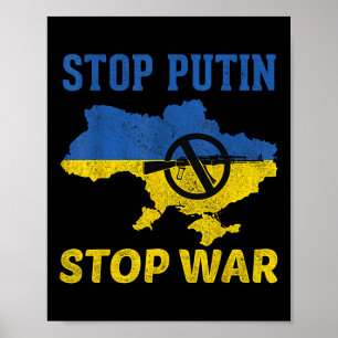 Póster Detengan a Putin Paren la Guerra con Ucrania Libre