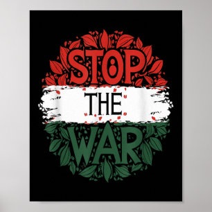 Póster Detengan la guerra, contra la guerra, Palestina li