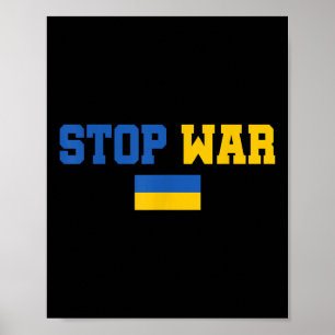 Póster Detengan la guerra I con la bandera de Ucrania apo