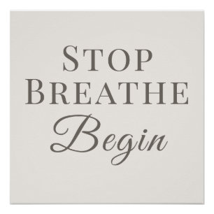 Póster Detente Respira Comienza - Recordatorio Mindfulnes