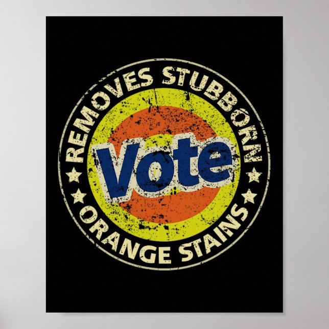 Póster Detergente de voto anti-Trump Regalos divertidos (Frente)