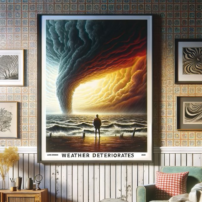 Póster Deterioro del clima (art, contemporary ,vintage style wall poster, home decor, living room, and office centerpiece)