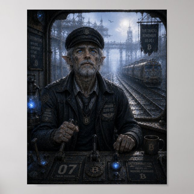 Póster Determinación / Conductor de tren / Ferrocarril si (Frente)
