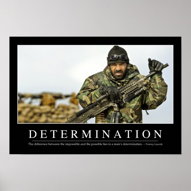Póster Determinación: cotización Inspiradora (Frente)