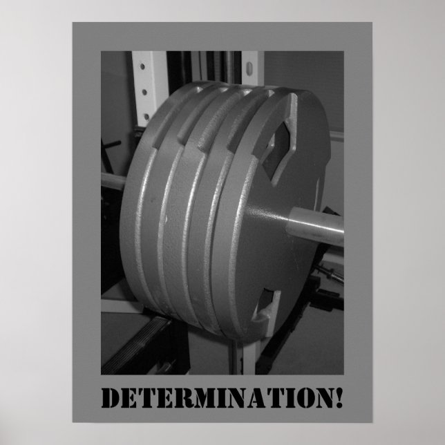 Póster ¡DETERMINACIÓN! Poster de gimnasia de ejercicios d (Frente)