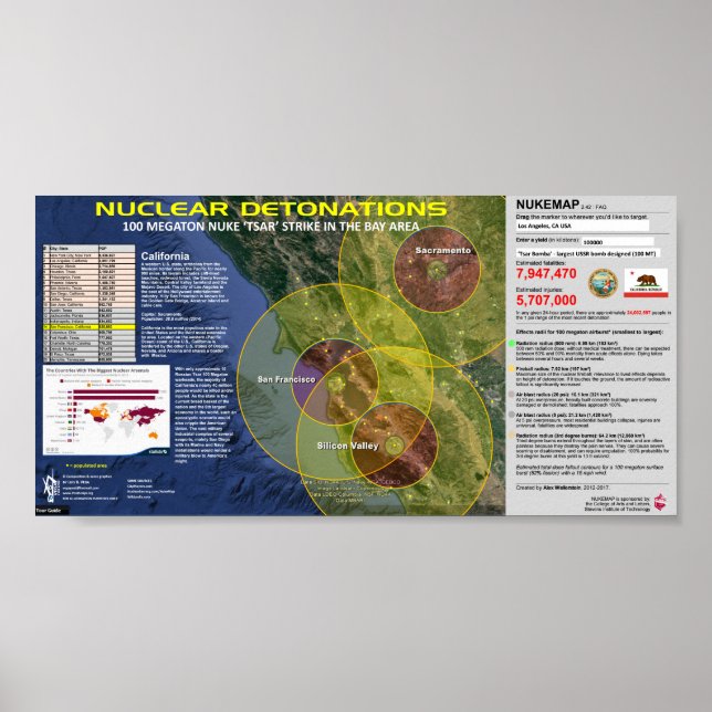 Póster Detonaciones nucleares - Área de la Bahía (Frente)