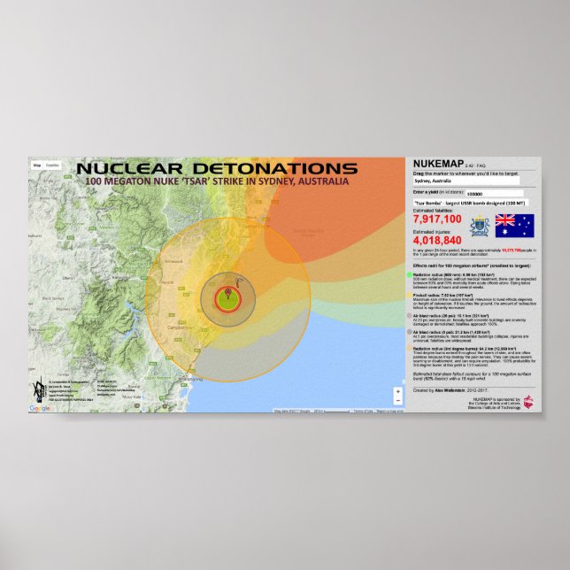Póster Detonaciones nucleares - Australia (Frente)