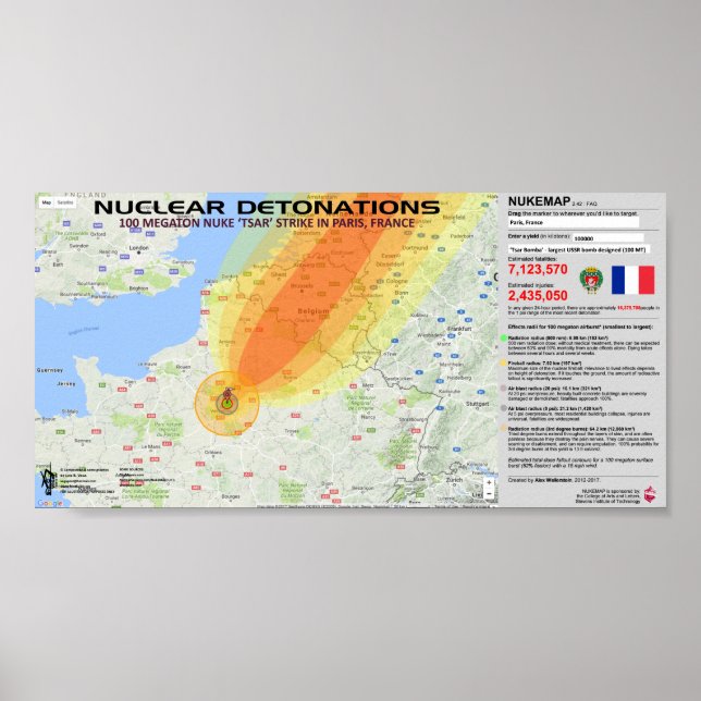 Póster Detonaciones nucleares - Francia (Frente)