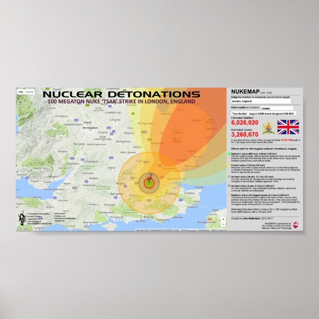 Póster Detonaciones nucleares - Inglaterra (Frente)