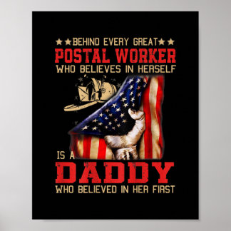Póster Detrás de cada gran TRABAJADOR POSTAL que es DADDY