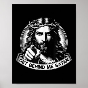 Póster Detrás de mí Satanás Dios salve América Jesús Meme