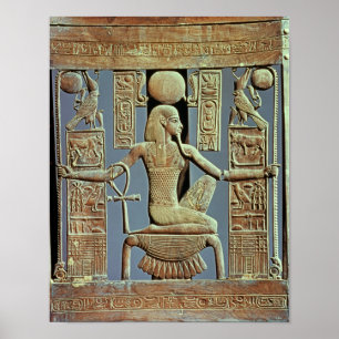Póster Detrás de una silla de la tumba de Tutankhamun
