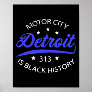 Póster Detroit 313 Motor City Mes de la Historia Negra