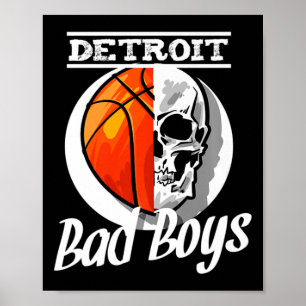 Póster Detroit Byd Boys Bysketbyll Skull Usa