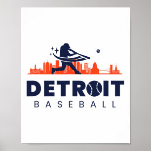 Póster Detroit Bysebyll Vintage Minimalista Retro Bysebyl