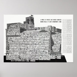 Póster Detroit de Hudson - Edificio de corte
