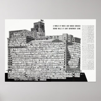 Póster Detroit de Hudson - Edificio de corte