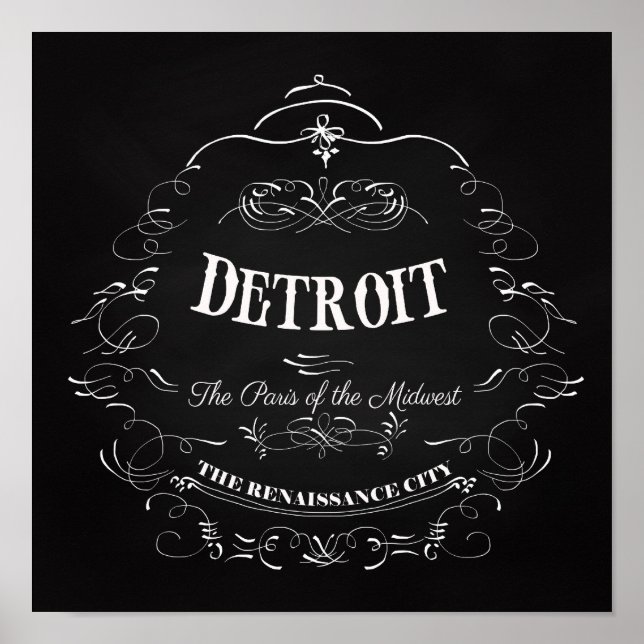 Póster Detroit Michigan - El París del Medio Oeste (Frente)