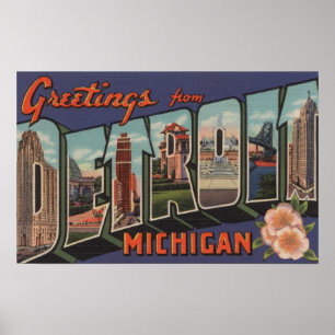 Póster Detroit, Michigan - Escenas de letras grandes