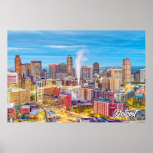 Póster Detroit, Michigan (Estados Unidos)