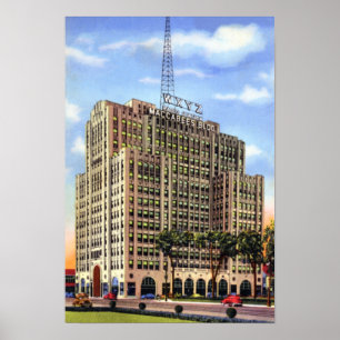 Póster Detroit Michigan Maccabee que construye WXYZ