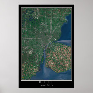 Póster Detroit Michigan Satellite Poster Map