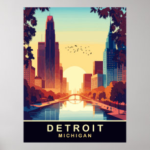 Póster Detroit, Míchigan, Viajes
