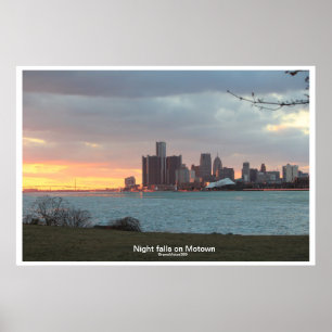 Póster Detroit Riverscape