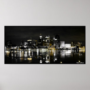 Póster Detroit Skyline