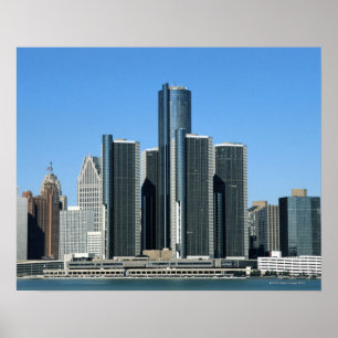 Póster Detroit Skyline 4